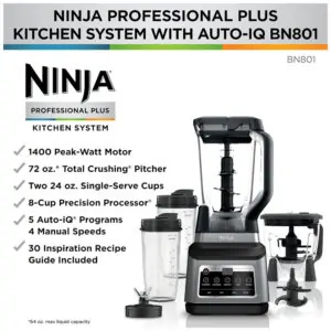Liquidificador Profissional e Processador de Alimentos, 1100W, 110v, NINJA BN801, Cinza