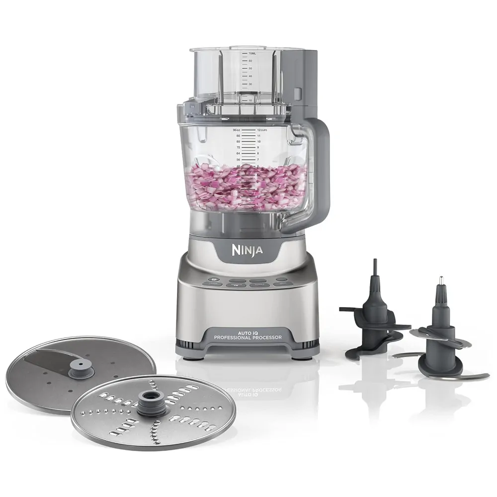 ectqsslgsbs90b_0.jpg - Processador de Alimentos 2,8L com 4 Funções 2 Lâminas e 2 Discos, 1200W, 110v, NINJA NF701, Cinza