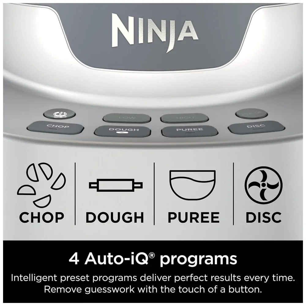 ectqsslgsbs90b_4.jpg - Processador de Alimentos 2,8L com 4 Funções 2 Lâminas e 2 Discos, 1200W, 110v, NINJA NF701, Cinza