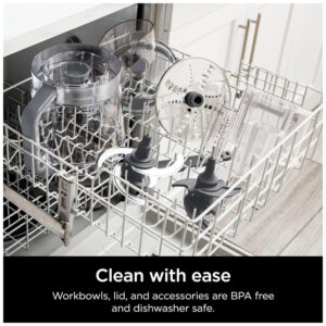 ectqsslgsbs90b_5.jpg - Processador de Alimentos 2,8L com 4 Funções 2 Lâminas e 2 Discos, 1200W, 110v, NINJA NF701, Cinza