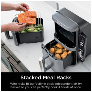 Fritadeira a Ar Ninja SL401 DoubleStack XL 9,5L Zona Dupla 6 em 1 Cinza 240V