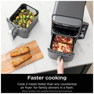 Fritadeira a Ar Ninja SL401 DoubleStack XL 9,5L Zona Dupla 6 em 1 Cinza 240V