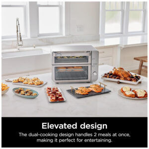ectqz92gf6bd0b_1.jpg - Forno Elétrico Air Fryer 12 em 1 com Porta Flexível e Tecnologia DualZone, 110V 1800W, Ninja DCT601 Double Stack XL, Prata