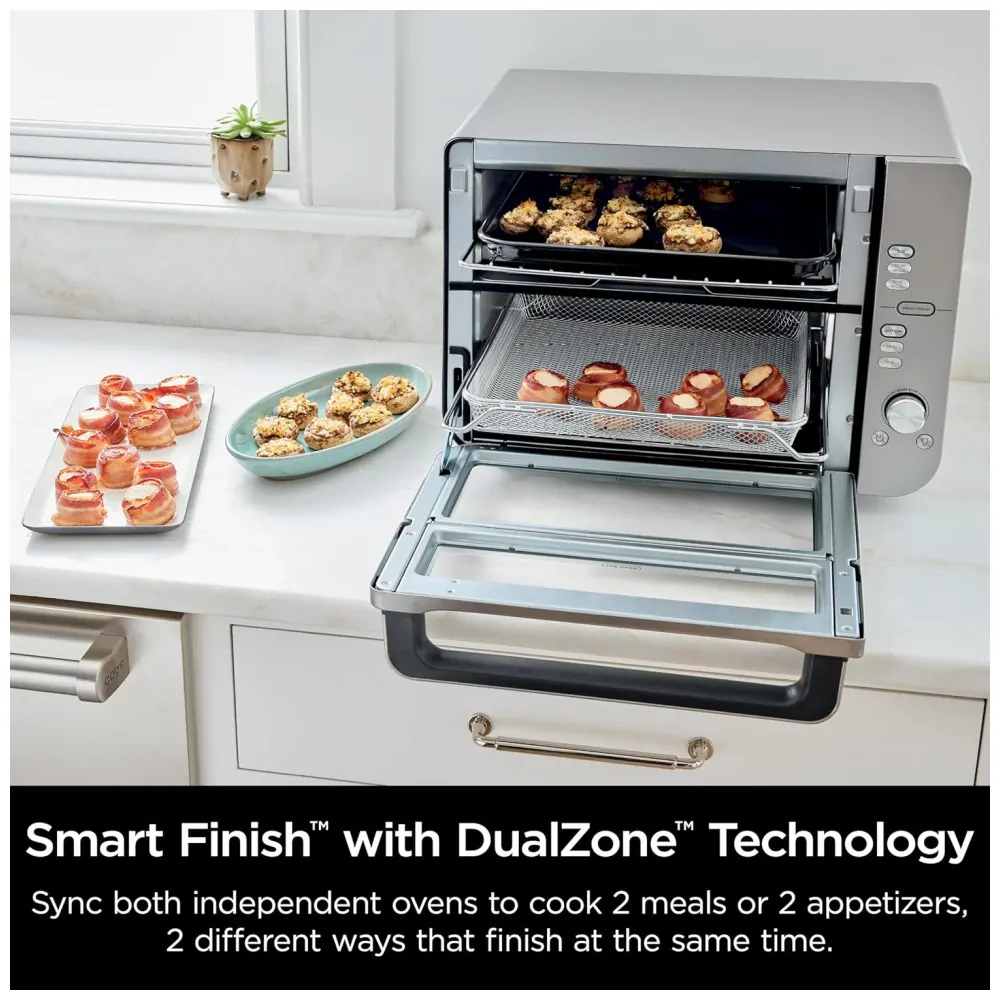 ectqz92gf6bd0b_2.jpg - Forno Elétrico Air Fryer 12 em 1 com Porta Flexível e Tecnologia DualZone, 110V 1800W, Ninja DCT601 Double Stack XL, Prata