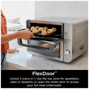 ectqz92gf6bd0b_3.jpg - Forno Elétrico Air Fryer 12 em 1 com Porta Flexível e Tecnologia DualZone, 110V 1800W, Ninja DCT601 Double Stack XL, Prata