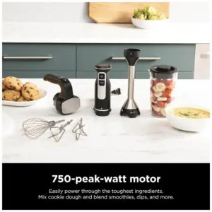 Batedeira de Mão e Mixer de Imersão com Acewssórios, Ninja CI101, 110V 750W, Preto