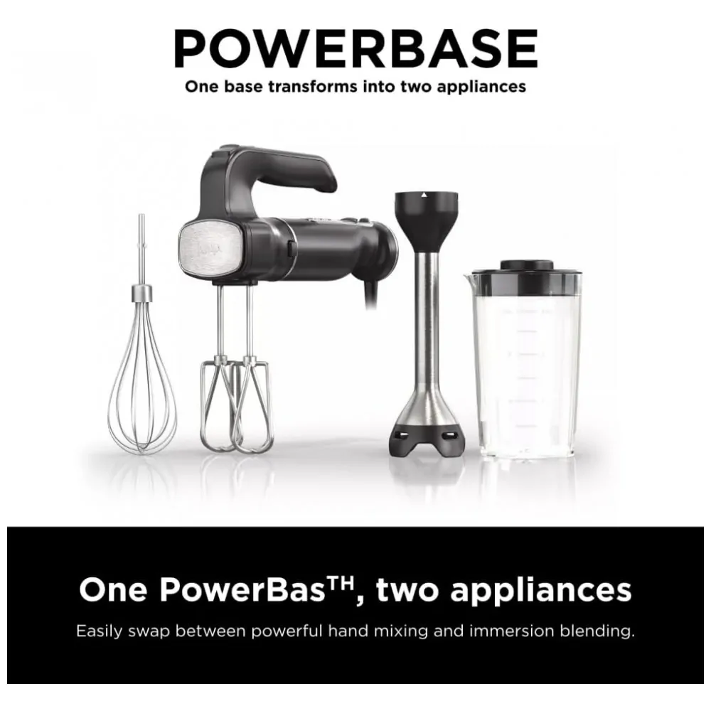 Batedeira de Mão e Mixer de Imersão com Acewssórios, Ninja CI101, 110V 750W, Preto