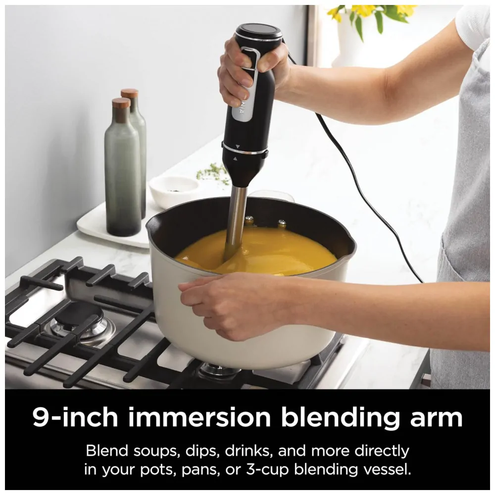 Batedeira de Mão e Mixer de Imersão com Acewssórios, Ninja CI101, 110V 750W, Preto