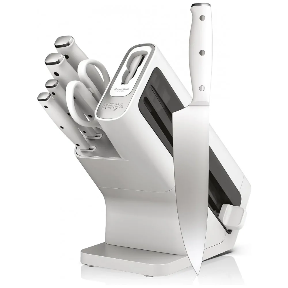 ectq7d36hy6c0b_0.jpg - Conjunto de Facas com Amolador Embutido, Aço Inoxidável, 7 Peças, Ninja K12007WHBN, Branco