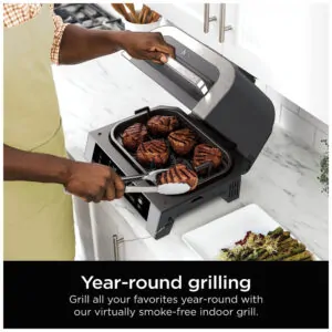 ectq7xwg5s3b0b_2.jpg - Grill Elétrico com Função AirFryer 6 em 1 e Controle Digital Inteligente, Ninja DG551, 110V 1760W, Prata