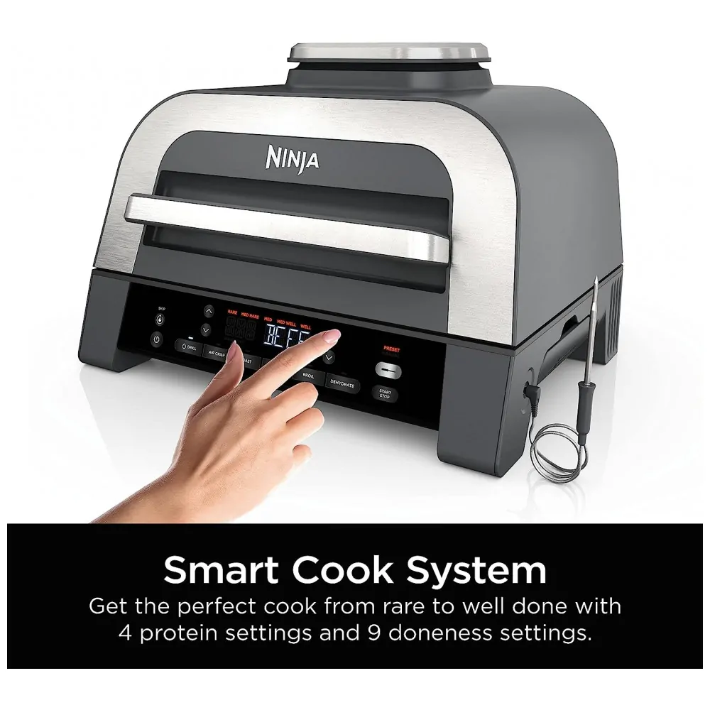 ectq7xwg5s3b0b_3.jpg - Grill Elétrico com Função AirFryer 6 em 1 e Controle Digital Inteligente, Ninja DG551, 110V 1760W, Prata