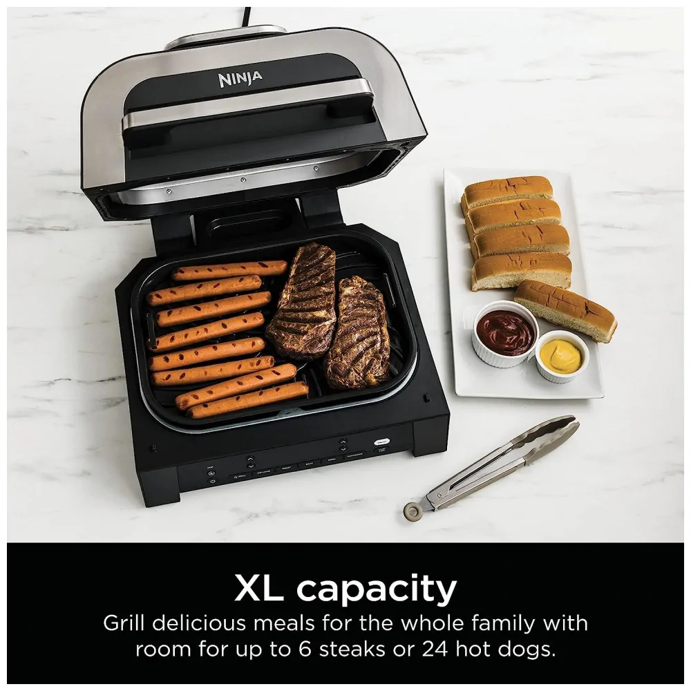 ectq7xwg5s3b0b_4.jpg - Grill Elétrico com Função AirFryer 6 em 1 e Controle Digital Inteligente, Ninja DG551, 110V 1760W, Prata