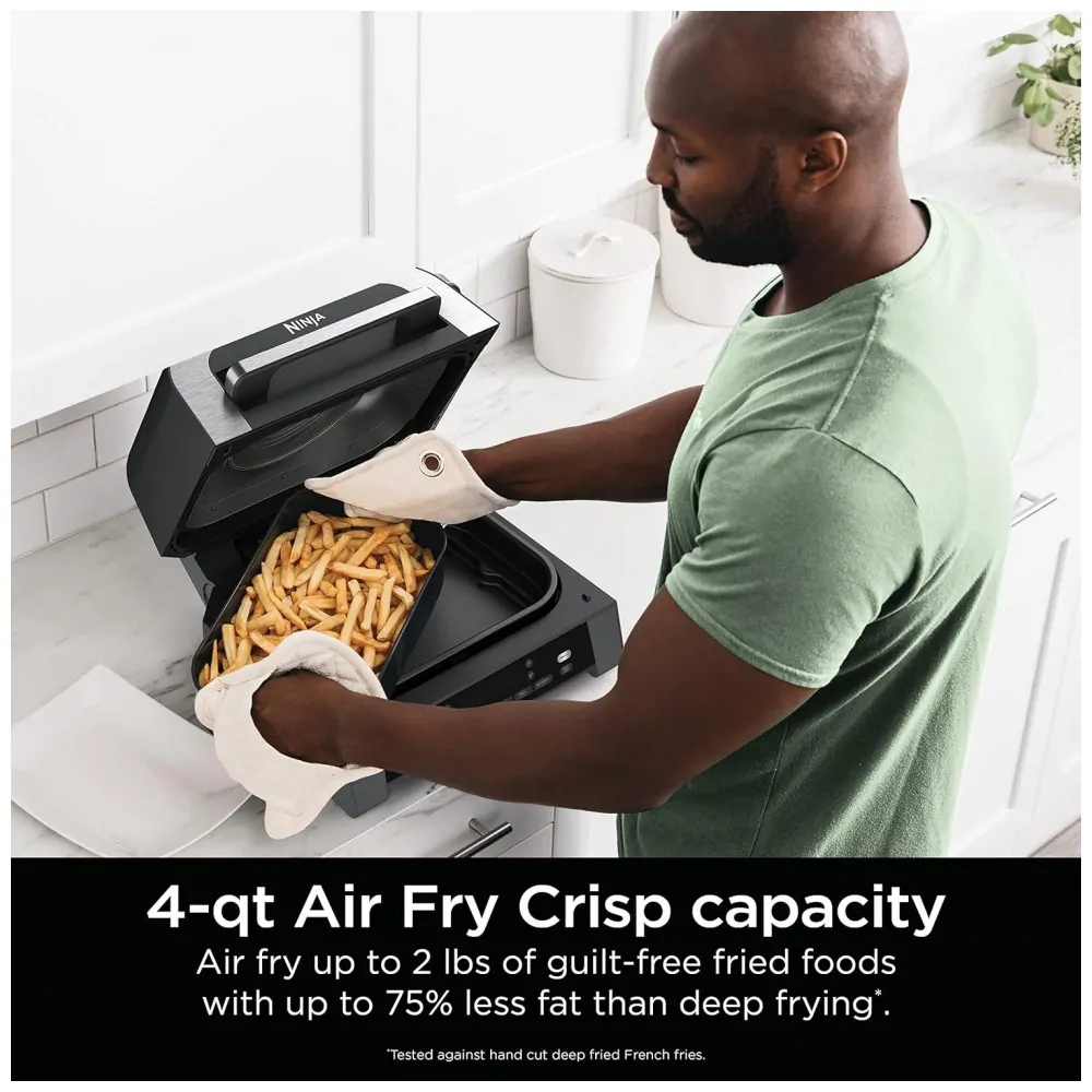 ectq7xwg5s3b0b_7.jpg - Grill Elétrico com Função AirFryer 6 em 1 e Controle Digital Inteligente, Ninja DG551, 110V 1760W, Prata