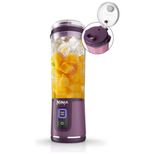 Liquidificador Portátil 530 mL para Vitaminas, Recarregável USB, 110V, Ninja BC151CR, Roxo