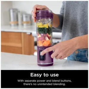 Liquidificador Portátil 530 mL para Vitaminas, Recarregável USB, 110V, Ninja BC151CR, Roxo