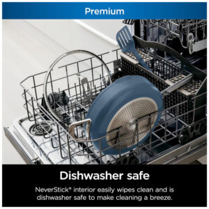 Frigideira Antiaderente 14 em 1 com Espátula e Tampa de Vidro, Ninja CW102BL, Azul