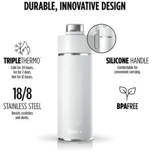 ectqcx4cxbcc0b_4.jpg - Garrafa Térmica para Água 710mL em Aço Inoxidável, à Prova de Vazamentos e Aguenta Quente por Horas, Ninja DW2401WH, Branco