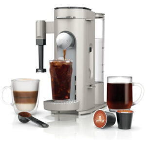 ectqhs3fbfjd0b_0.jpg - Máquina de Café Gelado com Espumador de Leite Embutido, Compatível com Cápsulas K Cup, 110V 1550W, Ninja PB051ST, Cinza Pedra