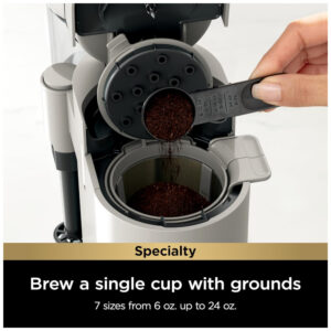 ectqhs3fbfjd0b_1.jpg - Máquina de Café Gelado com Espumador de Leite Embutido, Compatível com Cápsulas K Cup, 110V 1550W, Ninja PB051ST, Cinza Pedra