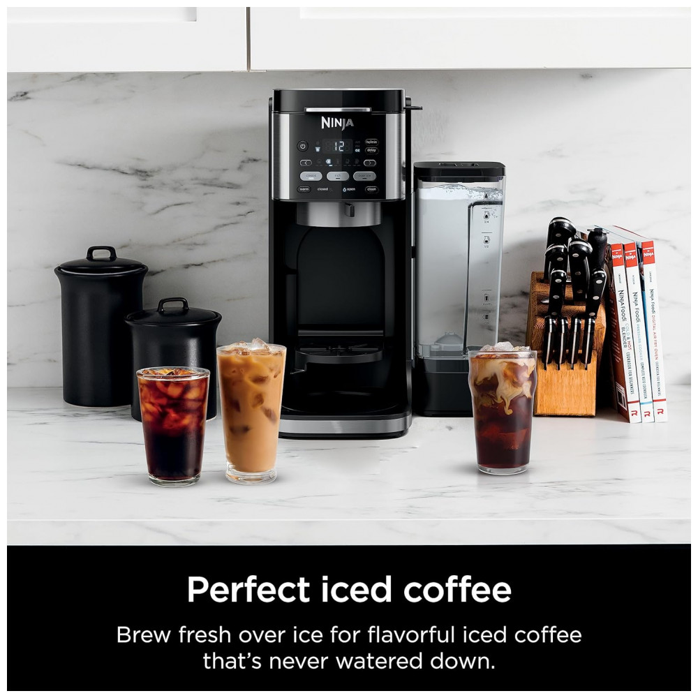 Máquina de Café e Gelado Quente DualBrew de 12 xícaras, 110V 1550W, Ninja CFP101, Preta
