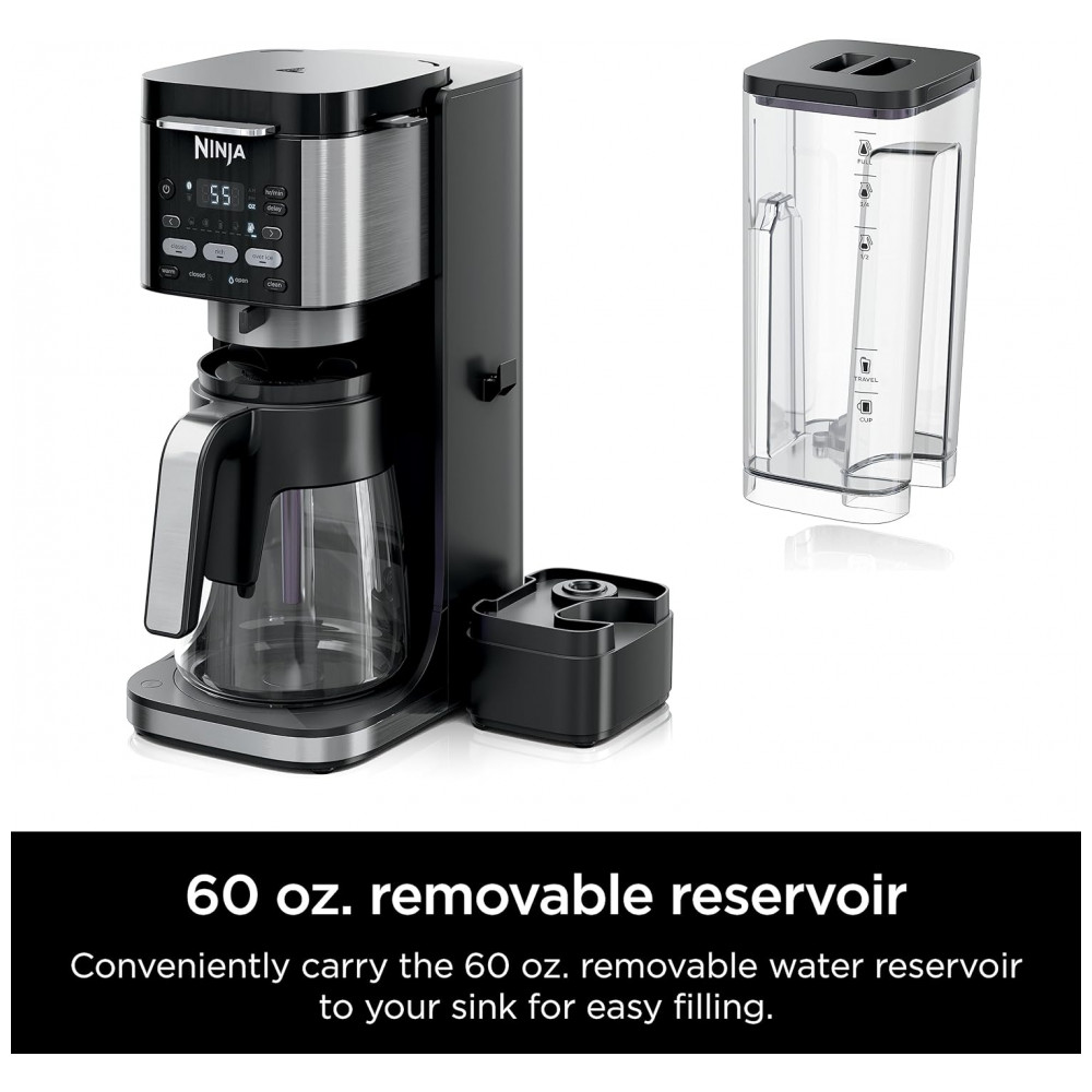 Máquina de Café e Gelado Quente DualBrew de 12 xícaras, 110V 1550W, Ninja CFP101, Preta
