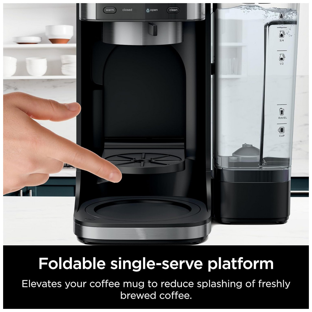 Máquina de Café e Gelado Quente DualBrew de 12 xícaras, 110V 1550W, Ninja CFP101, Preta