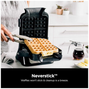 Máquina de Waffle com 5 Configurações de Tonalidade, 1000W, 110v, NINJA BW1001, Prateado