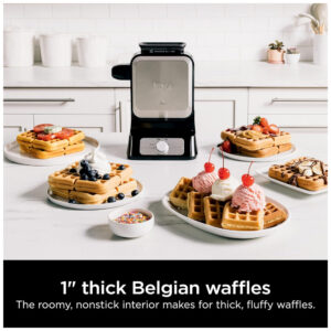 Máquina de Waffle com 5 Configurações de Tonalidade, 1000W, 110v, NINJA BW1001, Prateado