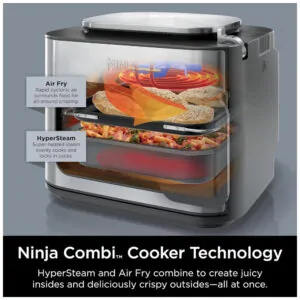 Air Fryer e Forno 14 em 1 Inclui 3 Acessórios com Controle Digital, 110V, Ninja SFP701, Cinza