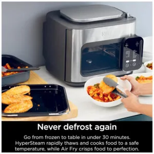 Air Fryer e Forno 14 em 1 Inclui 3 Acessórios com Controle Digital, 110V, Ninja SFP701, Cinza