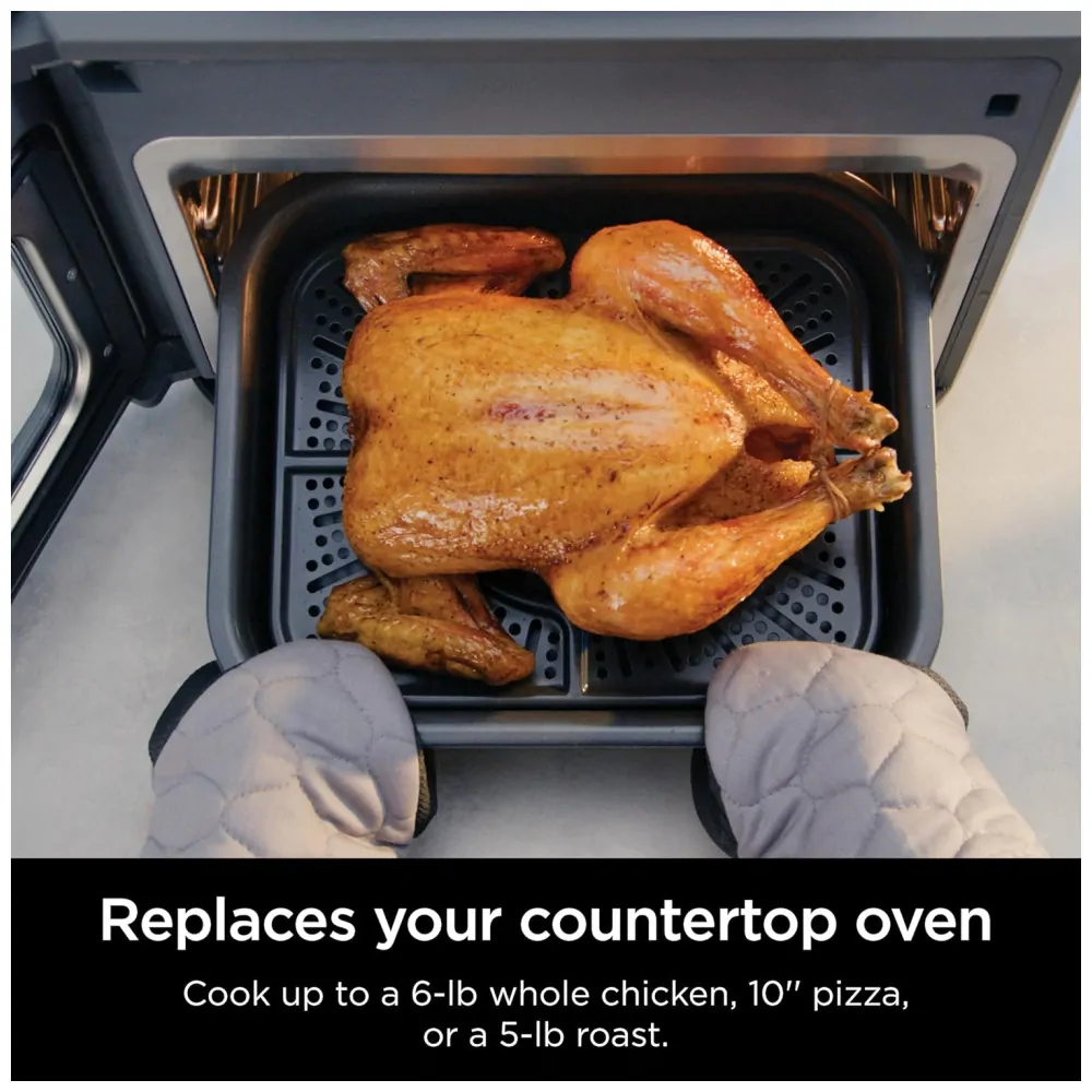 Air Fryer e Forno 14 em 1 Inclui 3 Acessórios com Controle Digital, 110V, Ninja SFP701, Cinza