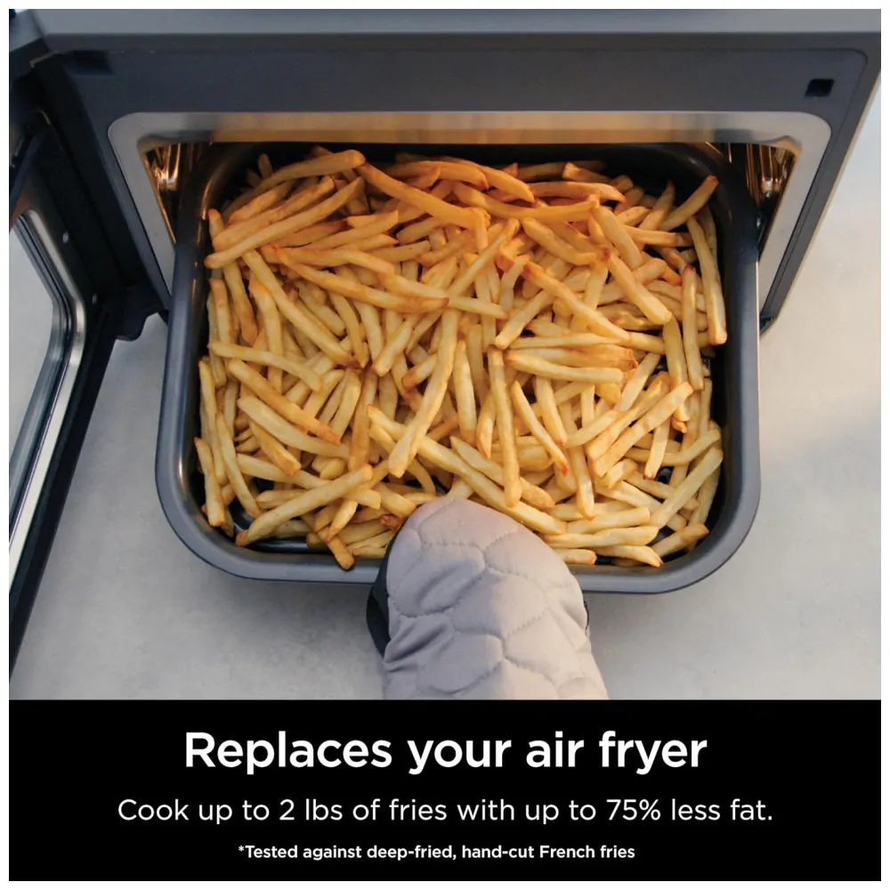 Air Fryer e Forno 14 em 1 Inclui 3 Acessórios com Controle Digital, 110V, Ninja SFP701, Cinza