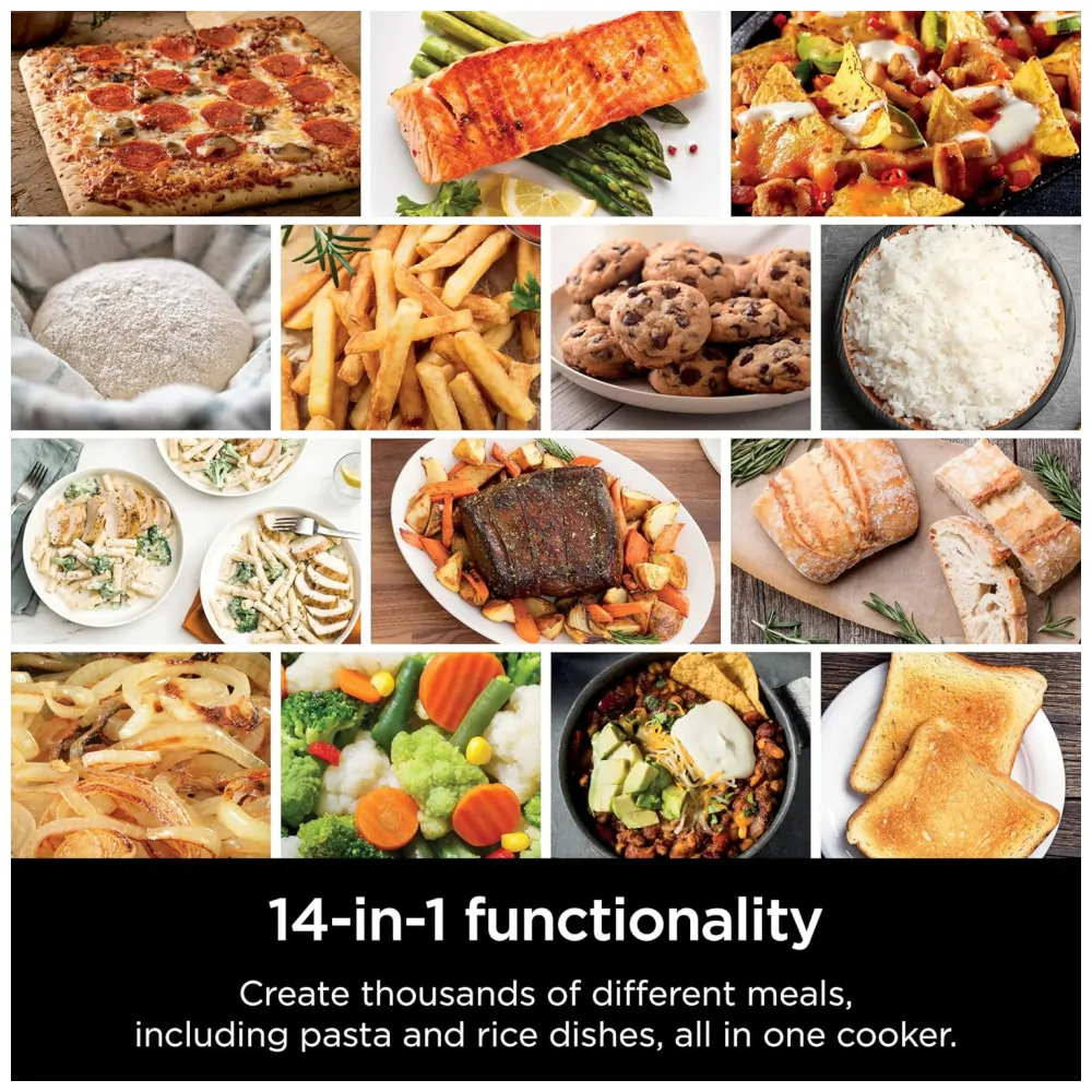 Air Fryer e Forno 14 em 1 Inclui 3 Acessórios com Controle Digital, 110V, Ninja SFP701, Cinza
