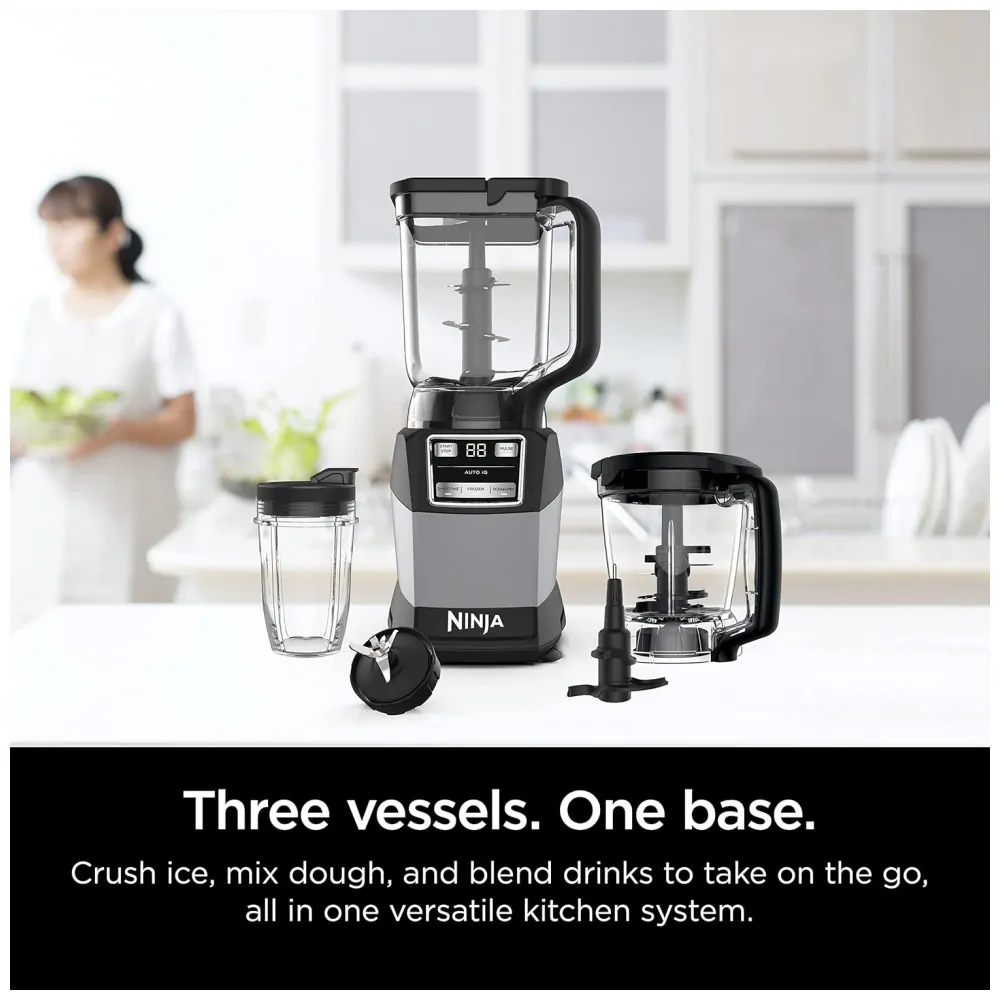 Liquidificador de Bancada Profissional 1.2L 3 Velocidades, 1200W, 493BRN, 110v, NINJA 493BRN, Cinza