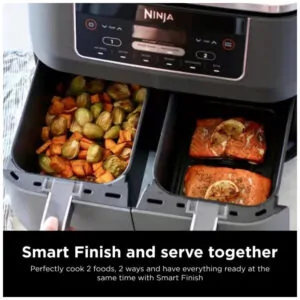 Fritadeira Elétrica 6 em 1 Capacidade 7.5L com Cesta Dupla, 1690W, 110V, Ninja DZ201 Foodi, Cinza Escuro