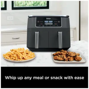 Fritadeira Elétrica 6 em 1 Capacidade 7.5L com Cesta Dupla, 1690W, 110V, Ninja DZ201 Foodi, Cinza Escuro