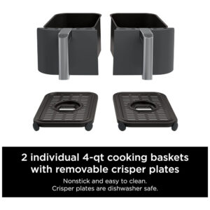 Fritadeira a Ar Ninja DZ201 Foodi 8 Qt Zona Dupla 6 em 1 Cinza 110V