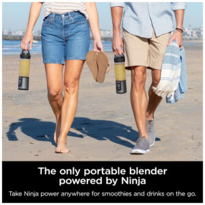 Liquidificador Portátil 530 mL para Vitaminas, Recarregável USB, 110V, Ninja BC151BK, Preto