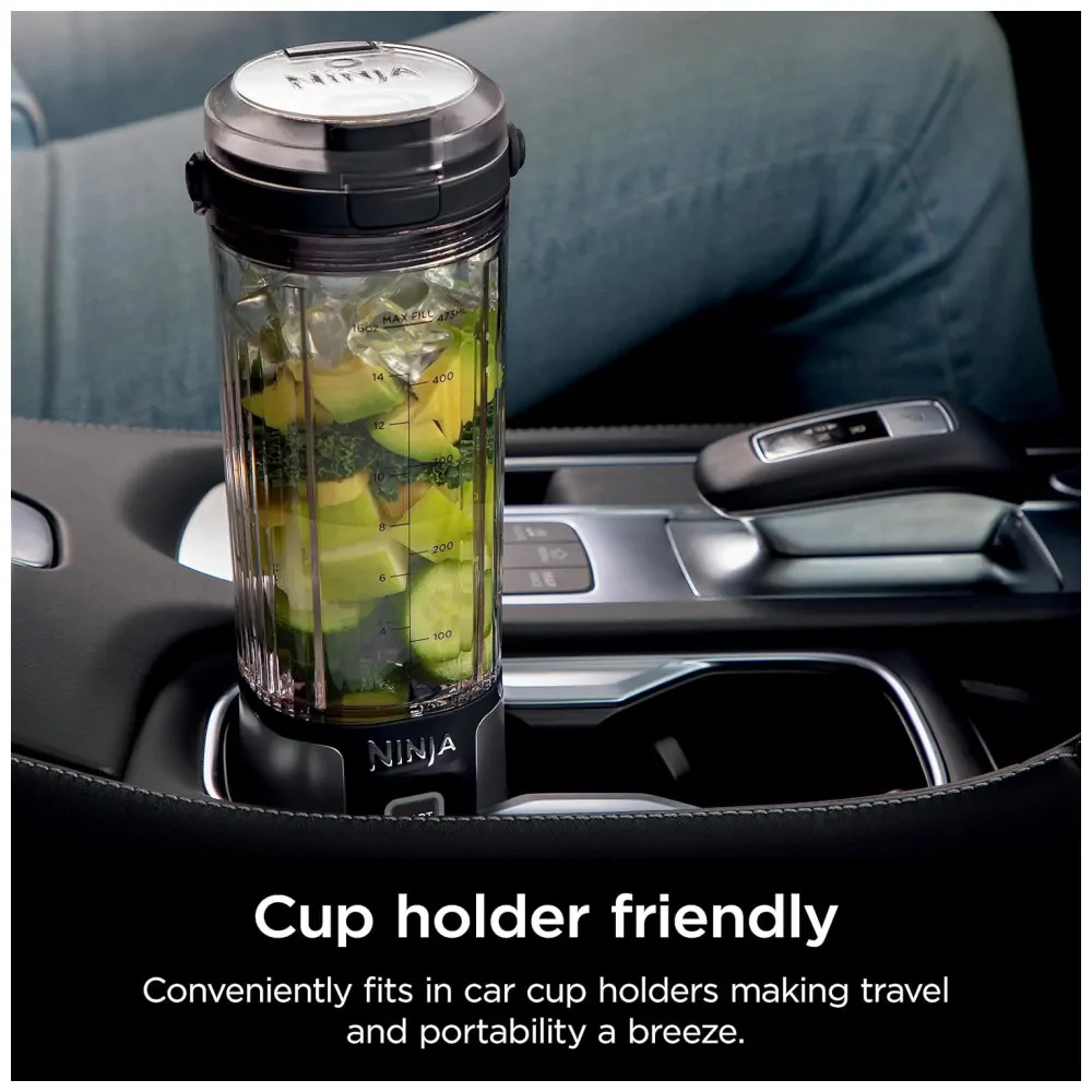 Liquidificador Portátil 530 mL para Vitaminas, Recarregável USB, 110V, Ninja BC151BK, Preto