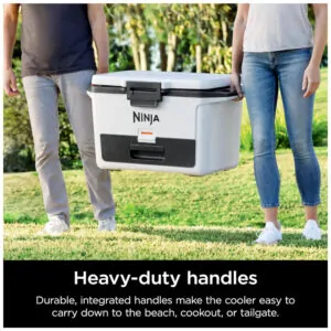 Cooler Térmico Portátil 46L com Gaveta em Zona Seca, Premium Mantém o Gelo por Dias, Ninja FB151GY FrostVault, Branco