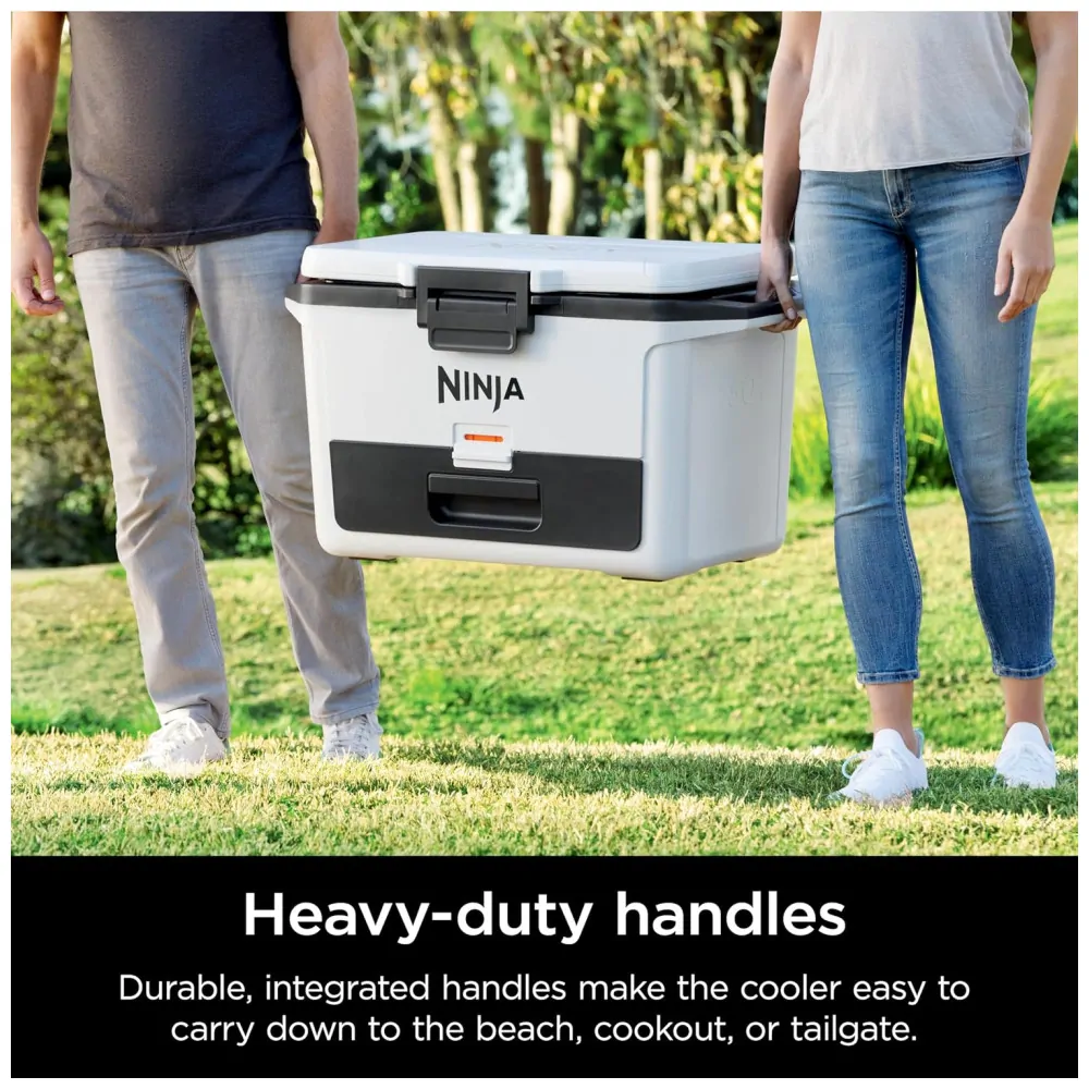 Cooler Térmico Portátil 46L com Gaveta em Zona Seca, Premium Mantém o Gelo por Dias, Ninja FB151GY FrostVault, Branco