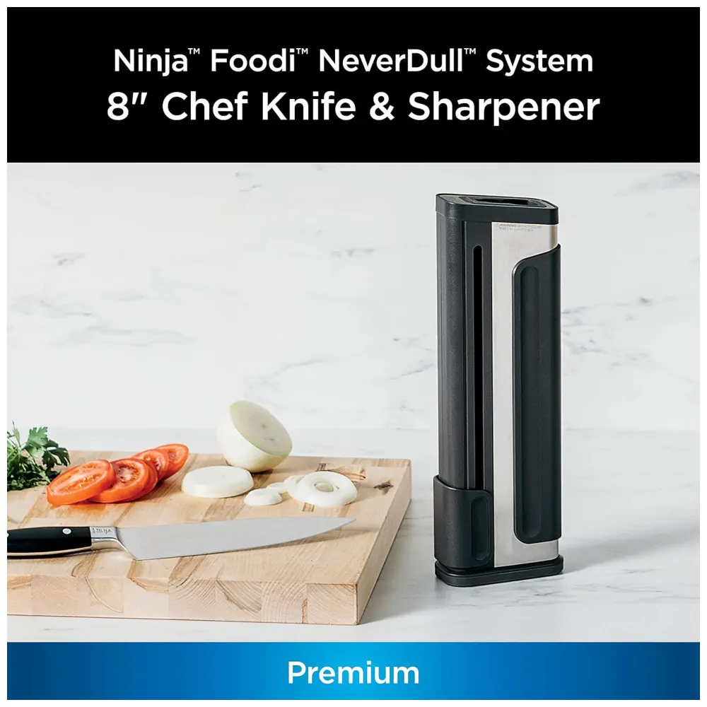 Faca Profissional em Aço Inoxidável Alemão com Afiador, Ninja K32502