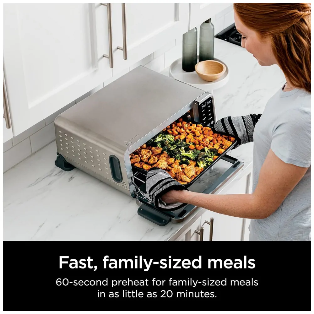 Forno Elétrico 8 em 1 com Painel Digital 1800W, 110V, NINJA SP201, Cinza