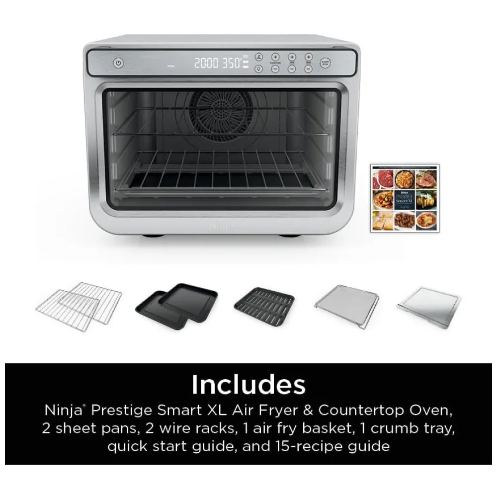 Forno Elétrico de Bancada de Convecção 10 em 1 com Função Air Fryer, Aço Inoxidável, 110V 1800W, Ninja Prestige Smart XL DT551