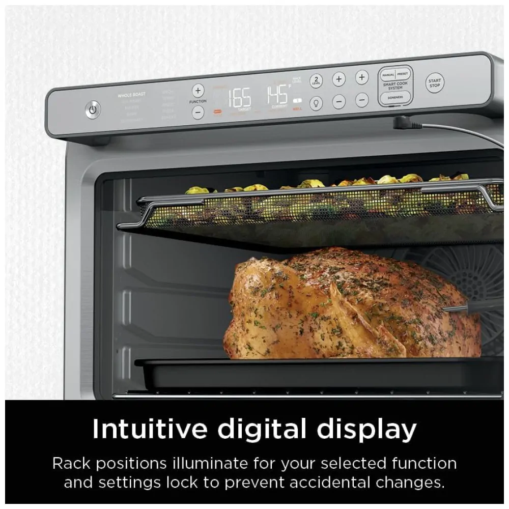 Forno Elétrico de Bancada de Convecção 10 em 1 com Função Air Fryer, Aço Inoxidável, 110V 1800W, Ninja Prestige Smart XL DT551