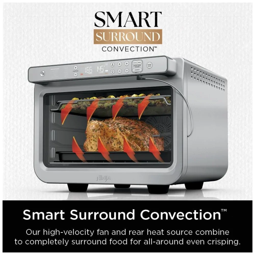 Forno Elétrico de Bancada de Convecção 10 em 1 com Função Air Fryer, Aço Inoxidável, 110V 1800W, Ninja Prestige Smart XL DT551