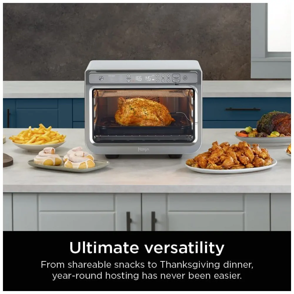 Forno Elétrico de Bancada de Convecção 10 em 1 com Função Air Fryer, Aço Inoxidável, 110V 1800W, Ninja Prestige Smart XL DT551