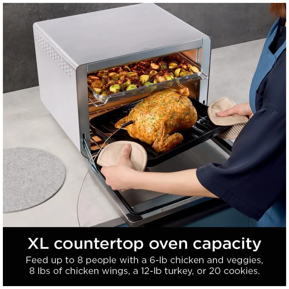 Forno Elétrico de Bancada de Convecção 10 em 1 com Função Air Fryer, Aço Inoxidável, 110V 1800W, Ninja Prestige Smart XL DT551