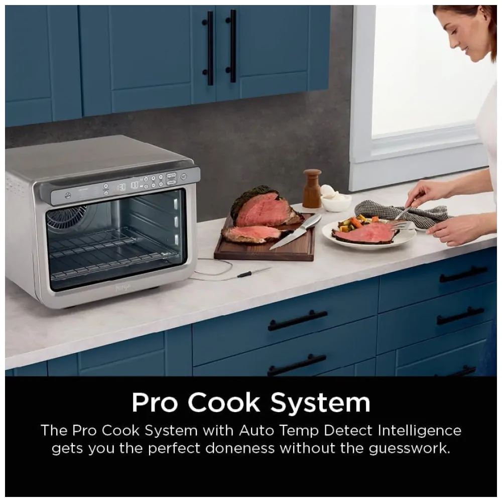 Forno Elétrico de Bancada de Convecção 10 em 1 com Função Air Fryer, Aço Inoxidável, 110V 1800W, Ninja Prestige Smart XL DT551