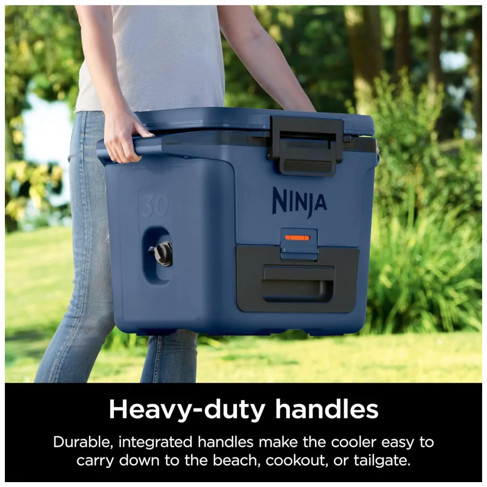 Cooler Térmico Portátil 28L com Gaveta em Zona Seca, Premium Mantém o Gelo por Dias, Ninja FB131BL FrostVault, Azul